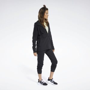 Bluza Z Kapturem Damskie Reebok QUIK Cotton Czarne PL 19UPSEW